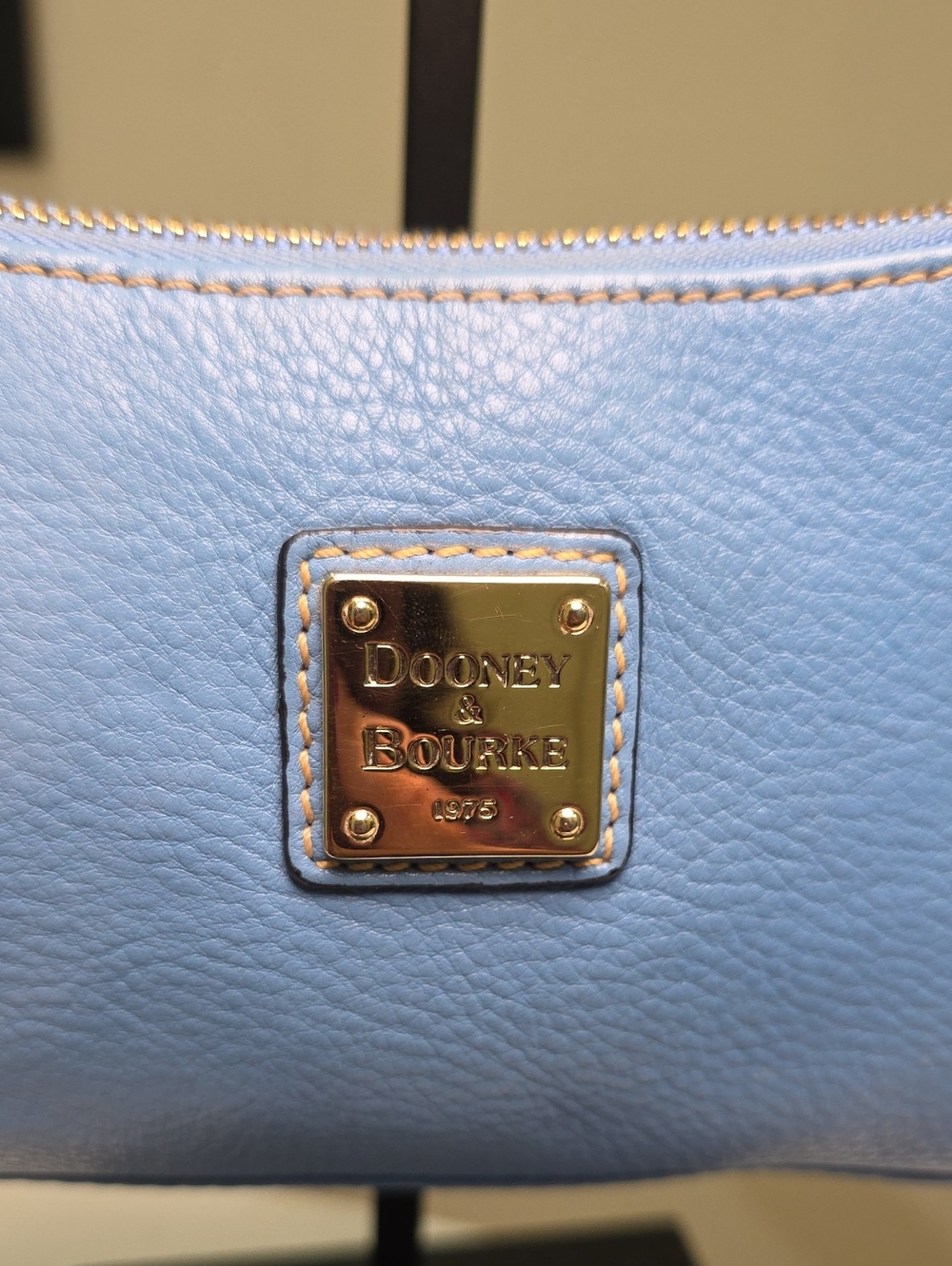 Dooney & Bourke Denim Pebbled Leather Hobo Mini Bag GUC - Picture 3 of 12